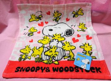 ◇スヌーピー＆ウッドストック　^^♪ハンドタオル