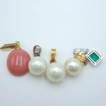 ☆パール 真珠 サンゴ 珊瑚 アクセサリートップ まとめ 5点 / K18 Pt850 SILVER / アクセサリー ジュエリー☆ND