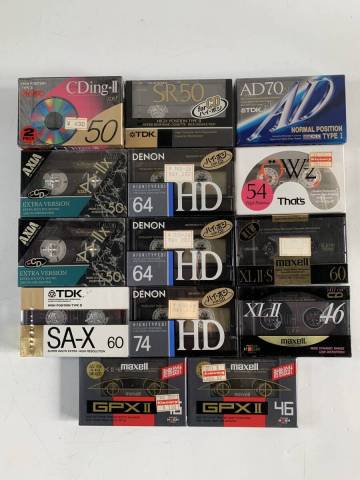 Dt376◆記録媒体◆カセットテープ カセット DENON/AXIA/TDK/maxell 46/50/54/60/70/74 HIGH ハイポジ TYPE2 新品 未使用