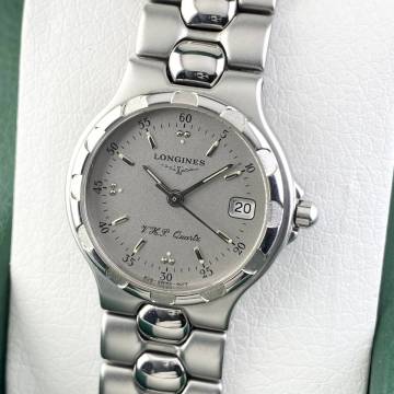 【1円〜】LONGINES ロンジン 腕時計 レディース CONQUEST コンクエスト シルバー系文字盤 ラウンドフェイス デイト 可動品