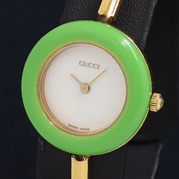 1円 稼働 グッチ チェンジベゼル 11/12.2 QZ ホワイト文字盤 レディース腕時計 0331100 2DIT TAM