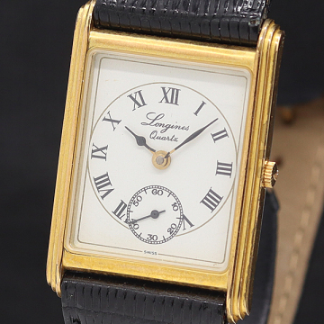 1円 稼動 ロンジン QZ スモセコ 白文字盤 メンズ腕時計 0090200 2DKT IKE