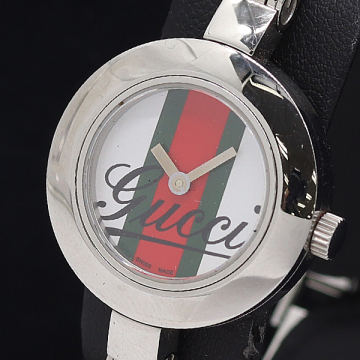 1円 箱付 稼働 グッチ 105 QZ シェリーライン文字盤 レディース腕時計 2000000 2NBG MTY