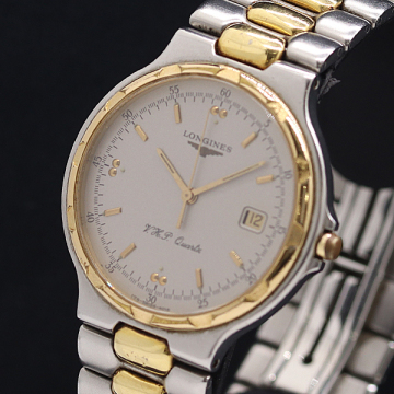 1円 稼働 ロンジン コンクエスト V.H.P. 26228399 4018 QZ シルバー文字盤 メンズ腕時計 0528000 2ERT KMT