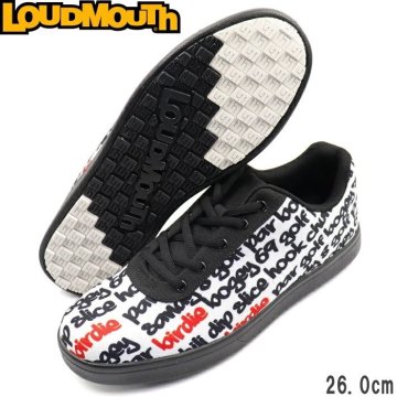１円★Loudmouth ラウドマウス LM-GS0005 スパイクレス ゴルフシューズ　Big Words White（409）26.0cm ビッグワーズホワイト★