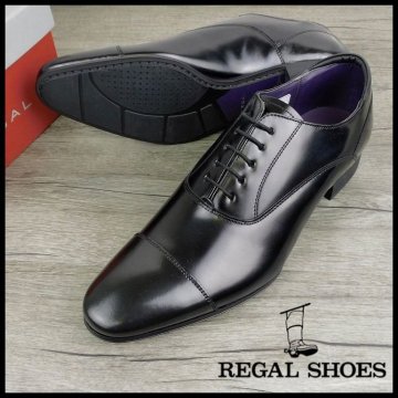 新品 訳有 1円~ 定価30,800円 リーガル REGAL 内羽根式 ストレートチップ 25cm 黒 セミマッケイ スクラッチタフレザー 31TR メンズ【5223】