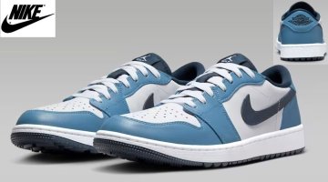 新品 25cm ナイキ ゴルフシューズ エア ジョーダン 1 LOW NIKE アーモリーネイビー 紺 白 ブルー 青 ゴルフ 箱付 未使用 正規品 DD9315-115