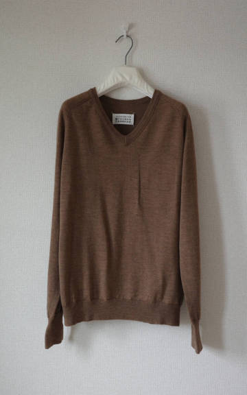 美品 2004メンズ初期 MAISON MARTIN MARGIELA メゾンマルタンマルジェラ インサイドポケットVネックニット アーカイブ アーティザナル