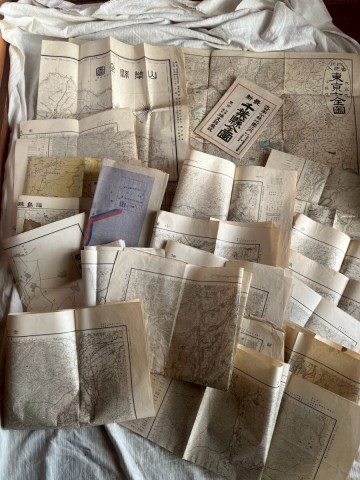古地図 大量 22枚 明治 大正 昭和初期 信州 長野県 宮城県 福島県 東京 千葉 当時物 資料 古文書 古書 戦前 和書 印刷物 歴史