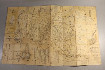 E136　古地図　出羽国庄内二郡図略　肉筆　寛政期　歴史資料　山形　鶴岡