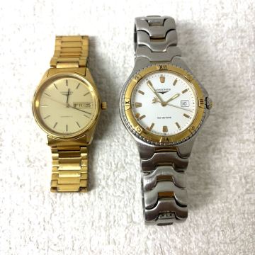 0211H6 LONGINES ロンジン 腕時計 2点セット 100 METERS AUTOMATIC メンズ ゴールド文字盤 ホワイト文字盤