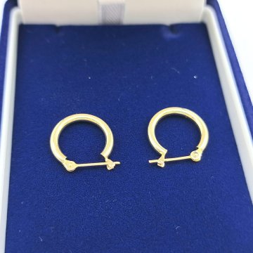 2883〒 [スペランツァ] SPERANZA K18 ゴールド 18金 フープピアス 15mm 2mm幅 1ペア K18刻印入り ユニセックス【0116】