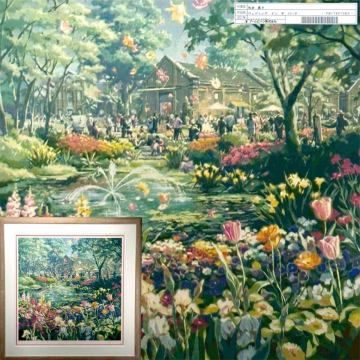 【翔苑】真作保証 笹倉鉄平「ウェディング イン ザ パーク」シルクスクリーン LXIII/CCL 直筆サイン アールビバン取扱 ダンボール 02.40.99