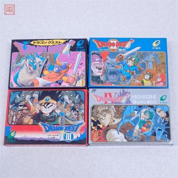動作保証品 FC ファミコン ドラゴンクエスト/II 悪霊の神々/III そして伝説へ&hellip;/IV 導かれし者たち まとめて 4本セット ENIX 箱説付【10