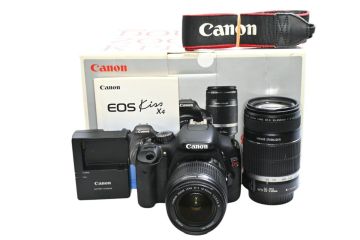 1085 Canon EOS Kiss X4 EF-S 18-55mm F3.5-5.6 IS EF-S 55-250mm F4-5.6 デジタル一眼カメラ ダブルレンズキット 元箱