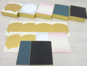 送料300円(税込)■cg166■色紙(鳥の子 砂子 藤紫 等) 5種 200枚【シンオク】