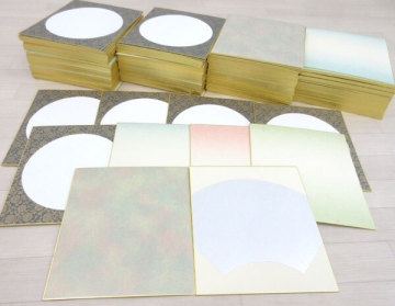 送料300円(税込)■cg164■色紙(鳥の子 銀潜紙・玉虫 藤紫 等) 6種 170枚【シンオク】