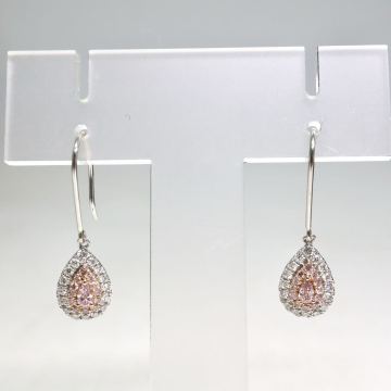 K18/Pt900!!◆天然ダイヤモンドピアス◆F 約2.6g diamond pierce jewelry ジュエリー ピンク ED4/ X689