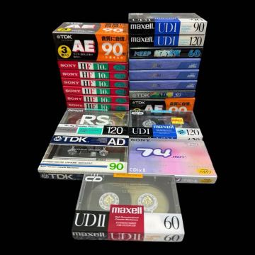 S-55◆未開封◆カセットテープ 25本まとめ ハイポジ ノーマル 録音用 maxell DENON SONY TDKなど HIGH POSITION NORMAL