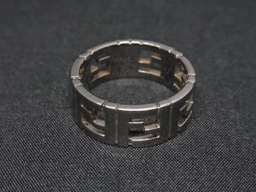 1円 ■美品■ FENDI フェンディ FFリング リング 指輪 アクセサリー 表記サイズ S(約18号) レディース メンズ シルバー系 FX1999