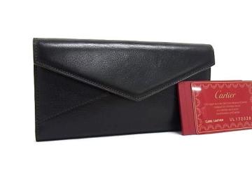 1円■極美品■ Cartier カルティエ レザー 三つ折り 長財布 ウォレット 札入れ 小銭入れ カード入れ レディース メンズ ブラック系 BP8613