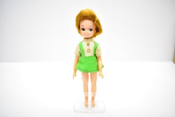 旧タカラ 初代 リカちゃんトリオ いづみちゃんのいもうと くるみちゃん 人形 ＋ 洋服(ゼリー 緑) [TAKARA][着せ替え人形][当時物]