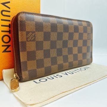 B145【ほぼ極美品】LOUIS VUITTON ルイヴィトン ダミエ ジッピー オーガナイザー ラウンドファスナー 長財布 ウォレット N6003/CA0122
