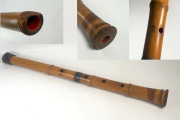 【和の美】★１円スタート★ 尺八　如水　銀中継ぎ　銀チギリ　直径約60㎝　口部分直径約3.8㎝　しゃくはち　和楽器　管楽器