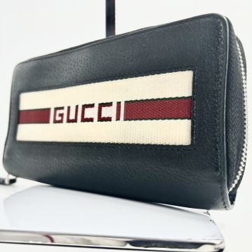 希少モデル/極美品 GUCCI グッチ 長財布 ラウンドファスナー オーガナイザー トラベルケース メンズ ビジネス 多様性 黒 ブラック レザー