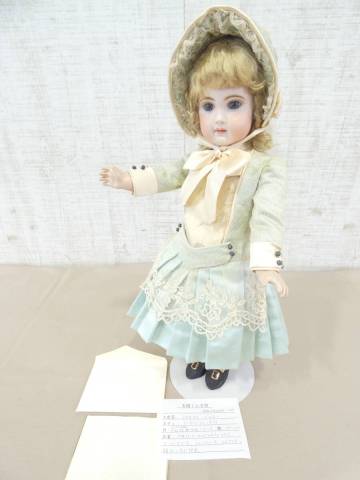 34903-04(S)◎女の子人形/西洋人形 古関くに子 作 ビスクドール トゥリスト・ジュモー 約48cm スタンド付き コンポジションボディ ＠100(1)
