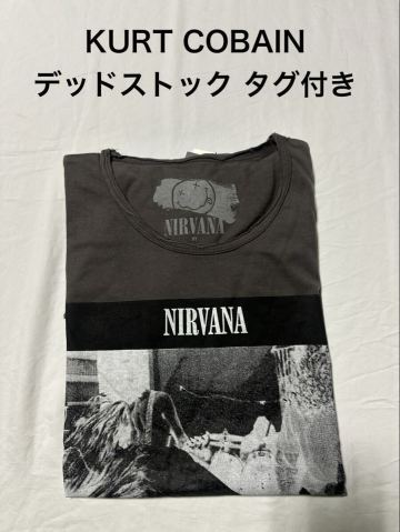 1スタ デッドストック NIRVANA ニルヴァーナ バンドTシャツ カートコバーン Kurt Cobain ロックバンド Tシャツ L グレー コピーライト2013
