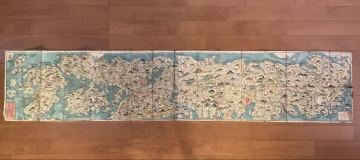 ◆ 古地図◆木版画◆江戸時代◆《大日本道中細見記》◆旅道具