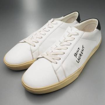 MI6911//イタリア製*サンローランパリ/SAINT LAURENT PARIS*メンズ43/コートクラシック/ロゴ刺繍/レザースニーカー/ローカット/靴