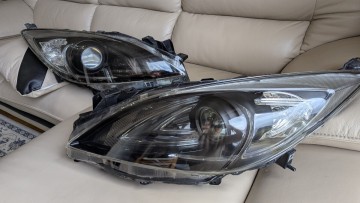 美品 マツダ MAZDA マツダスピードアクセラ AXELA SPORTS BL3.BL5 純正HIDインナーフルブラック加工ヘッドライト