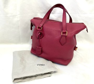 ★FENDI フェンディ ハンドバッグ トートバッグ レザー ピンク系 保存袋付 8BN249★