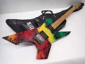 【希少】 Killer KG-PRIME Oil Painted Rasta エレキギター Loudness/ラウドネス 高崎晃 フロイトローズ ソフトケース付 キラー &cap; 74F4A-1