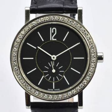 １円～稼働　510-1229034J　BVLGARIブルガリ　ブルガリブルガリ　BB23SS SS/革　QZ　ブラック文字盤　