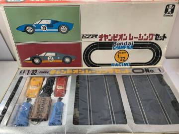 ⑤y404◆Bandai バンダイ◆1/32 チャンピオン レーシング セット No.1 スロットカー コース 一式 箱付き 中古 未確認品
