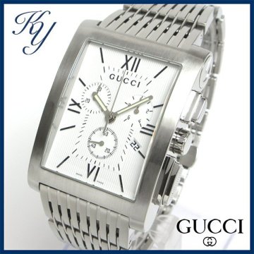 1円～ 3ヶ月保証付き 磨き済み 美品 本物 人気 GUCCI グッチ Gメトロ 8600M クロノグラフ ホワイト メンズ 時計