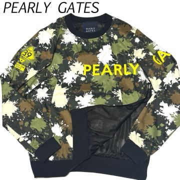 美品 PEARLY GATES スニード カモフラ ロゴ プルオーバー 迷彩柄 カモペイント柄 ゴルフ メンズ パーリーゲイツ ナイロンジャケット 薄手 4