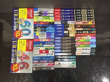 未開封 未使用 カセットテープ 76本 まとめ ノーマル/ハイポジション TYPEⅠ TypeⅡ Maxell TDK AXIA SONY 当時物 保管品 現状品 AB012080