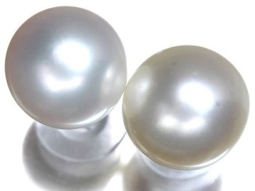 IV17474.21SS【1円～】新品【RK宝石】≪Pearl≫ 白蝶真珠 大粒 約12.8ｍｍ珠/12.6ｍｍ珠 K18WG 高級ピアス パール 南洋真珠