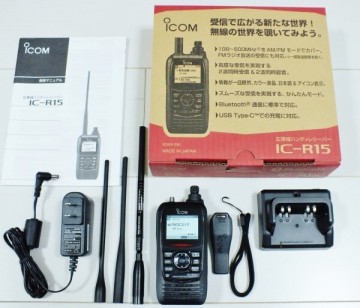 アイコム　IC-R15　広帯域受信機　Bluetooth搭載　2波同時録音可能