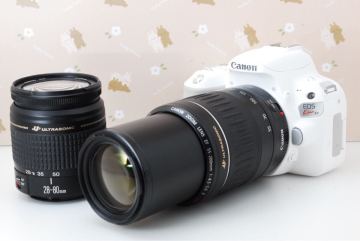 1円〜★美品★Wi-Fi★Canon Kiss X9 ホワイト★レンズ2本★自撮り★高性能デジタル一眼レフカメラ