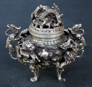 香炉 九龍 工芸品 美術品 置物