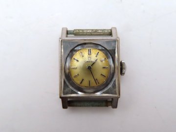 1円 オメガ K18WG シャンパン文字盤 13.21g 腕時計 レディース 稼働 手巻 GS 34521