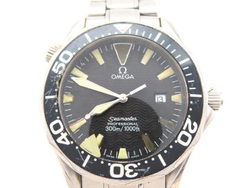 1円 オメガ 2254.5 シーマスター SS ブラック文字盤 腕時計 メンズ 不動 QZ SK 34317