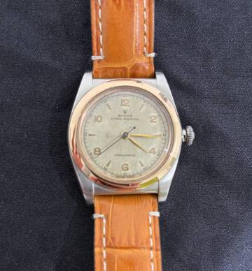 ROLEX（ロレックス） Bubble Back OYSTER PERPETUAL(バブルバック オイスター パーペチュアル) オリジナル文字盤 1946年製造 Pink Gold&times;SS