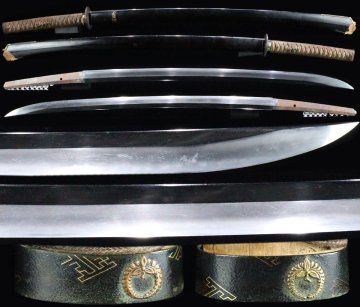 【ASAHI】70cm超えの長巻き直し 見事な体配 拵え入 家紋入『全国各地のコレクター様からお預かりした蒐集品を多数出品』[C11qop]