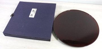 【ト足】輪島塗 盛器 慶塚作 わじま 伝統工芸品 ケース付き 漆器 うるし 木製 直径約40cm お盆 骨董 ビンテージ CO195CMM84